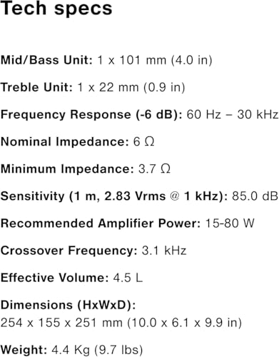Q ACOUSTICS 3010c Compact Bookshelf Speakers - Pair - 2-Way Reflex Enclosure Type, 4" Bass Driver, 0.9" Tweeter - Stereo/Passive Speakers for Home Theatre Sound System (Satin Black) - Image 3