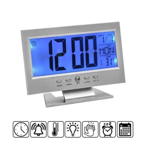 Royals Abstract Plastic Digital LCD Clock with Calendar, Temperature Sensor, Alarm for Table and Study Desk ( Random Colour ) 1