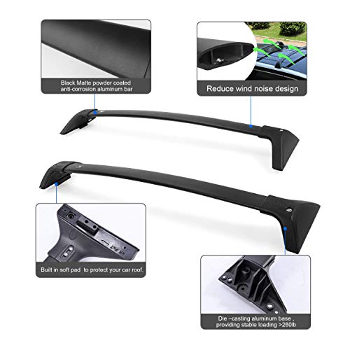 Autekcomma Roof Rack Cross Bars For Toyota Rav4 2019-2023 (Not Fit Models For Adventure/Trd Off-Road). Anti-Theft Lock Mechanism Black Matte Aluminum Anti-Corrosion Crossbars #TOP6