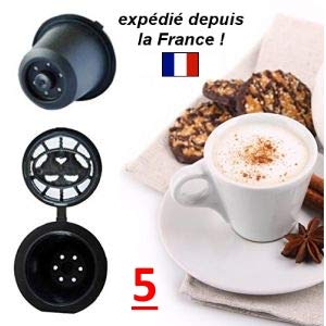 Coffee2u Cápsulas de café reutilizables recargables para Nespresso – 5 cápsulas de café – (se adapta a todas las máquinas Nespresso a partir de octubre de 2010)