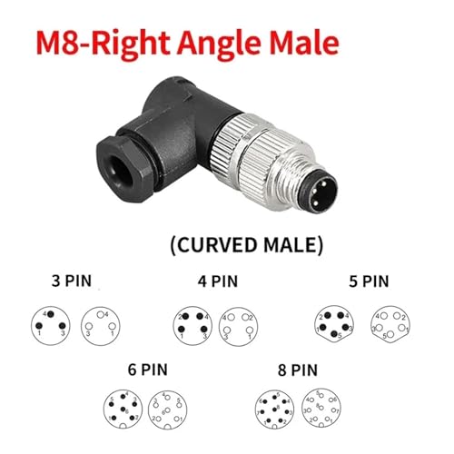 Conector de aviación M8 de 8 pines hembra macho para paneles industriales 5