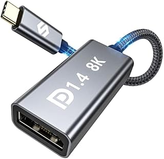 Silkland USB C to Displayport 1.4 Adapter with 8K@60hz, 4K@144hz and HDR, Thunderbolt 3/4 to Displayport Adapter for Oculus, MacBook Pro/Air 2020, Mac Mini M1, iPad Pro, Samsung S20/21