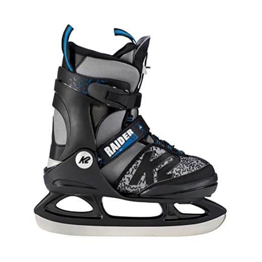K2 Skate Boy's Raider Ice Skate, Gray Black, 1-5