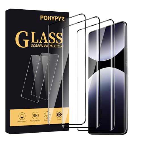 POHYPYZ 3 Pack Screen Protector for Xiaomi Redmi Note 14 Pro 5G/4G, UltraClear, 9H Hardness, Bubble-Free Installation, Case-Friendly, Supports Fingerprint Sensor
