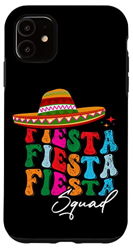 Carcasa para iPhone 11 Retro Groovy Fiesta Squad del Cinco de Mayo a juego familiar