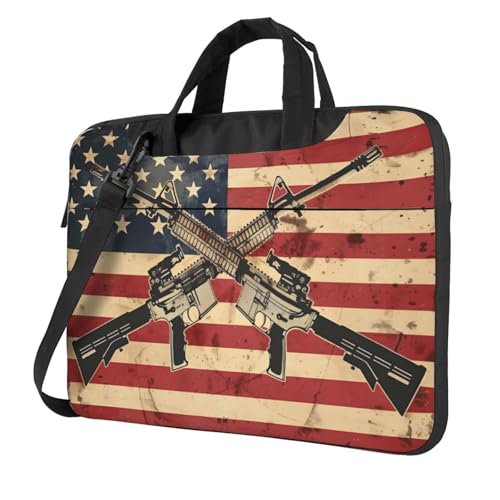 Bolso Vintage con Bandera USA para Laptop 15.6" Impermeable miniatura 1