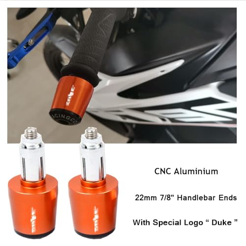 Embouts de guidon universels moto 22mm orange pour KTM Duke 390 790 - 2