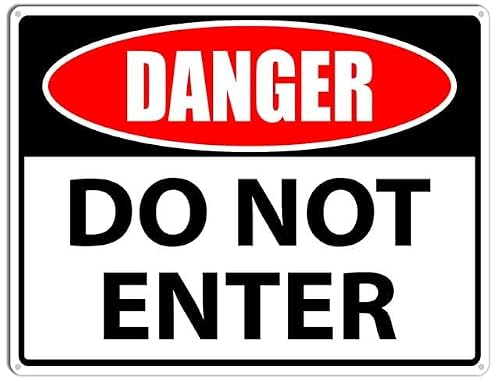 peiyeety Danger DoEnter Sign Aluminum Tin Sign for Home Coffee Bar Wall Decor 12x16 Inches