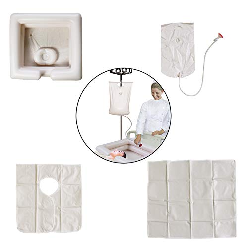 Portable Shampoo Bowl Sink Set, Inflatable Bedside Shampoo Basin Set, Hair & Color Hair, For Seniors, Disabled, Bedside & Disability (1Set=5Pcs) #TOP6