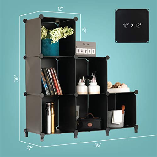 Homeries Cube Storage System – Modular Diy Plastic Closet Organizer Rack, Storage Shelves, Bookshelf, Bookcase For Bedroom, Office, Dorm Room, College, Living Room - Black (6-Cube) #TOP2