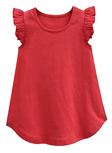 Image of A.T.U.N. (All Things UBER Nice) Girl's Polyester Regular Fit Solid Round Neck Knee Length Regular Top
