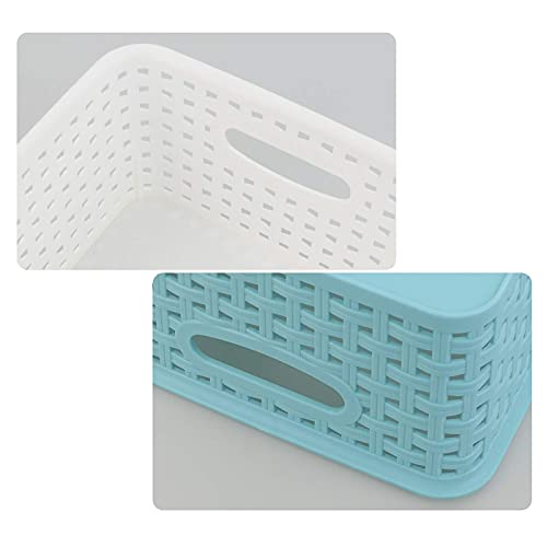 Eudokkyna 6-Pack Plastic Weave Storage Basket, Small Basket, 10" X 7.48" X 4.13" #TOP2