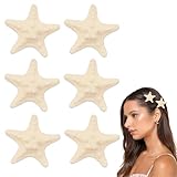 6PCS Starfish Hair Clips Resin Beach Sea Star Hair Pins Mermaid Hair Accessories for Women