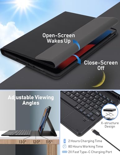 Teclado Bluetooth con panel táctil para iPad de 8ª generación y iPad 10.2 5