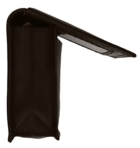 Soft Leather Bi-fold Credit Card Holder Black #70 (Brown)2