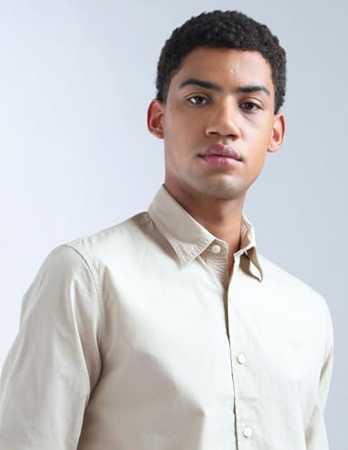Image of Flying Machine Men's Regular Fit Shirt | Solid | Long Sleeves | Shirt for Man
