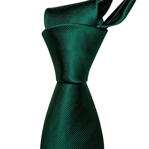 Image of Barry.Wang Plain Men Silk Ties Extra Long Satin Necktie for Wedding Business Handkerchief Cufflinks Set Solid Colors