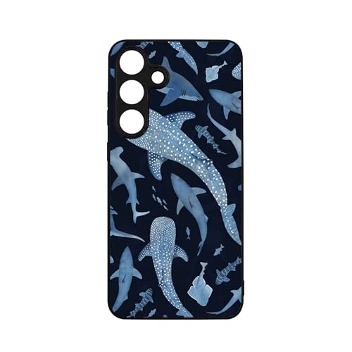 qizjio Cute Shark & Whale Phone Case – Aesthetic Ocean Animals Design, Soft Protective Cover for Samsung Galaxy A35