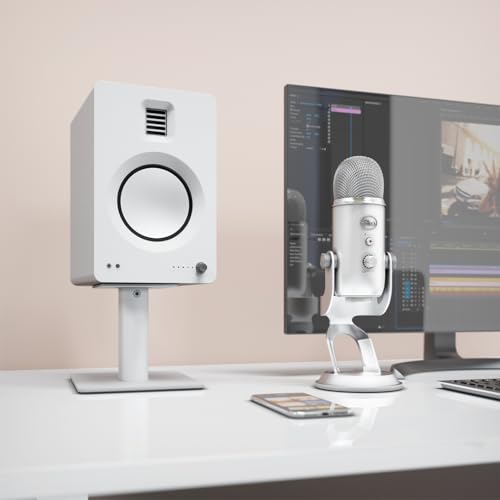 Kanto SP6HD Desktop Speaker Stands for Medium/Large Bookshelf Speakers & Mid-Size/Full-Size 4&rdquo;-7&rdquo; Studio Monitors | 6" Tall | White | Pair