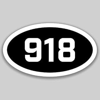 DHDM 918 Area Code Sticker Oklahoma Tulsa Bartlesville Broken Arrow City Pride Love | 5-Inches by 3-Inches | Premium Quality Vinyl UV Resistant Laminate PD2604