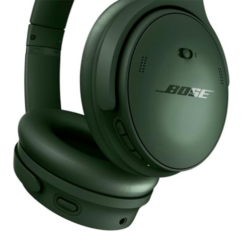 Image of Bose QuietComfort Headphones - Wireless Bluetooth Headphones, Active Over Ear Noise Cancelling and Mic, Deep Bass Bundle + Desktop Headphone Stand + Green Extreme Dual Wall Charger (Cypress Green)