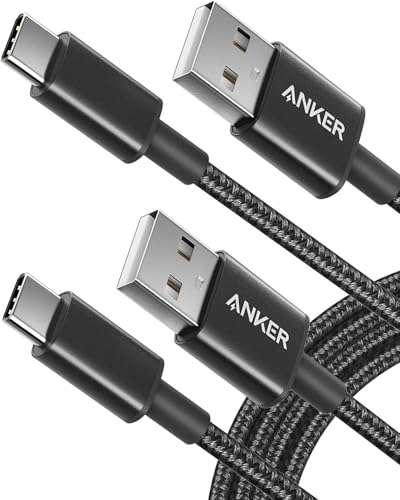 Anker USB C Kabel, [2 Stück 1,8m] 3.1A USB auf USB C Kabel, Nylon Geflochten Schnellladekabel USB C Ladekabel für iPhone 17 Pro Max/16/15 Serie, Samsung Galaxy S25/S24, MacBook Pro/Air, iPad Pro/Air