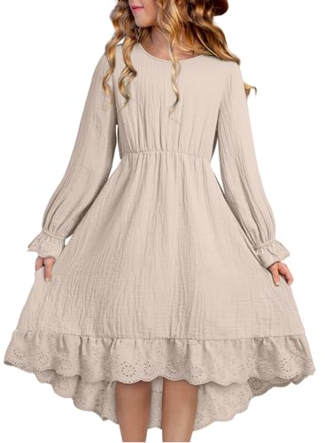 blibean Tween Girls Cotton Dresses High Low Hem Size 6-15 Years