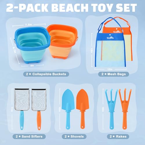 Dreamon Sandspielzeug Sandkasten Spielzeug Kinder 3 4 5 Jahre Strandspielzeug Kinder Mit Faltbarer Eimer Sandsieb Schaufel Rechen Strand Spielzeug
