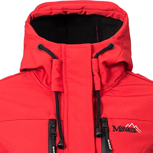 MARIKOO Damen Übergangsjacke Softshellmantel mit Kapuze Zimtzicke Rot Gr. XS