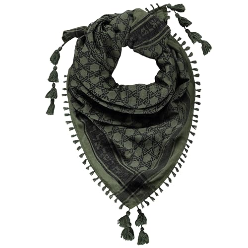 Sudra Jewish Scarf, Interlink Army with Tassel for Men & Women Premium Fabric, Versatile as Neck or Head Scarf