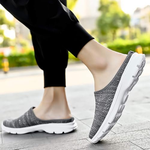 Womens Backless Walking Sneakers Summer Slip-on Mule Shoes Breathable Slippers Closed Toe Slides Comfort Walking Shoes3