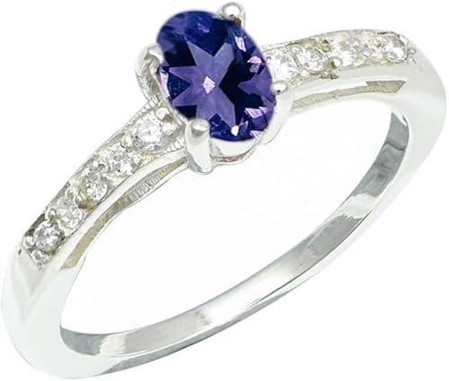SILVERNROCK Tanzanite Lab Grown Gemstone Silver plated Meditation Ring Men & Wom