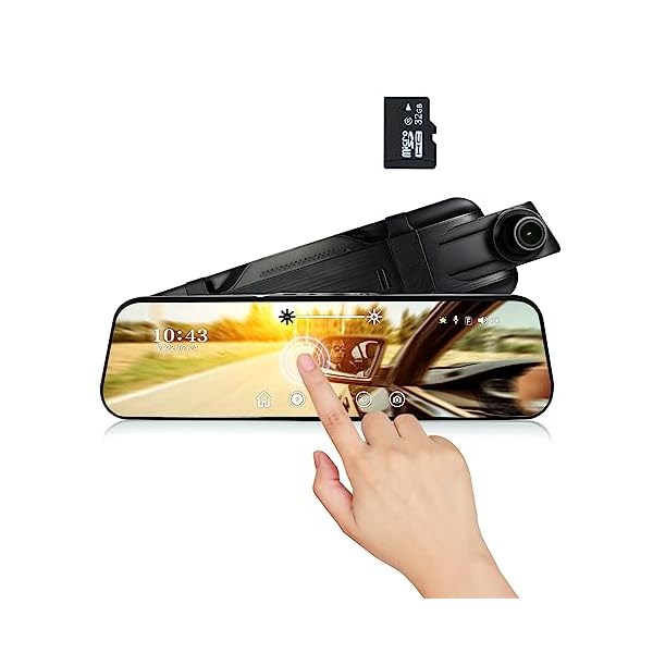 10” Touch Screen DVR Rearview Mirror Dash Cam for Car Single Cameras Recorder | 32GB TF Card
