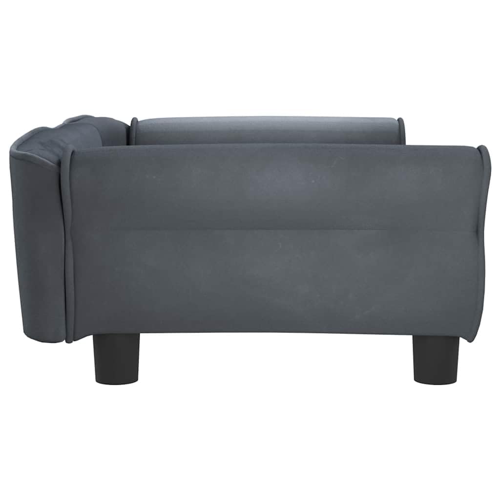 vidaXL Cama para Perros de Terciopelo Gris Oscuro 95x55x30 cm, sofá para Perros, Cama para Cachorros, Asiento para Perros, sofá para Mascota