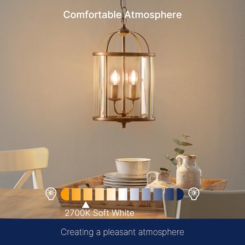 FLSNT LED 60 Watts Equivalent Chandelier Light Bulbs, CA11 Dimmable Filament Clear LED Candelabra Bulbs, E26 Medium Base, 2700K Soft White, 6 Pack - image 5