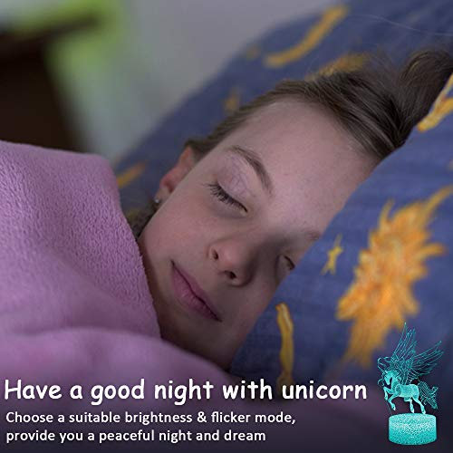 Unicorn Night Lights,3D Optical Illusion Led Lamps With Remote Control & Rgb Colors Sleep Aid & Night Guidance Home Bedroom Decorations Bday Party,Christmas Gift Ideas For Girls Teen(Unicorn Fairy) #TOP2