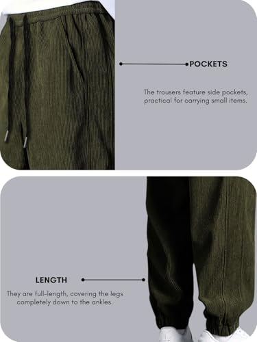Image of GRECIILOOKS Men's Cotton Cargo Track Pants - Loose Fit Joggers for Men | Korean Style Travel & Lounge Wear with Pockets (Available in Plus Size)