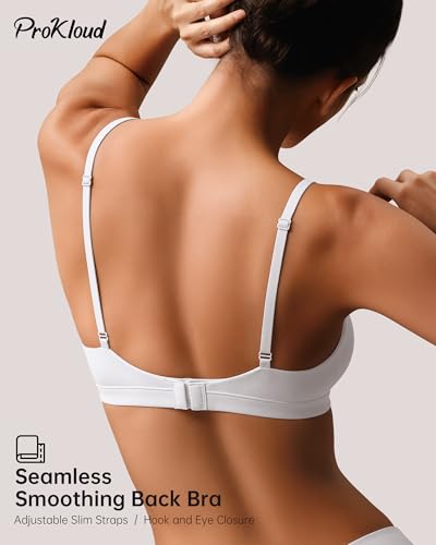 Image of ProKloud WirelessTriangle Bralettes for Women Plunge Unlined Unpadded Bras | No Underwire Comfortable Everyday Tshirt Bra,Hook and Eye Closure