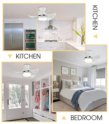 7Pm Small Ceiling Fan With Light 30" Smart White Ceiling Fan With Remote & App Control Dimmable Led Ceiling Fan 2160 Lumens 22W 6 Wind Speeds 5 Blades Quiet Modern Ceiling Fan For Kids Room Bedroom #TOP6