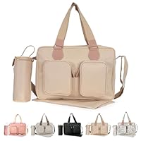 My Babiie Billie Faiers Blush Deluxe Baby Changing Bag with a Padded Changing mat, Insulated Bottle Holder, 2 Pockets at The Front and an Internal Pocket