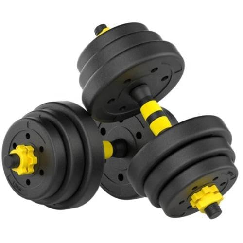 Kit Halteres De Anilhas E Barras Fitness 20kg Malhar Em Casa