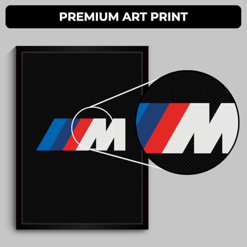 Image of BMW M Poster | Framed A4 Sized (31 x 23 cm) | M Power Logo Car Posters for Wall, Gift for Boys | Supercar Frames | BMW Poster M4 Sportscar Frame | Car Posters for Wall, Bedroom, Hostel, Study Room (F 045)