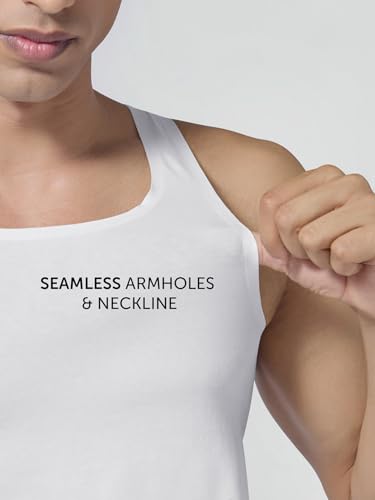 Image of XYXX Men's Cotton Square Neck Seamless Vest | Invisible Vest for Man, Seamless Inner for Men