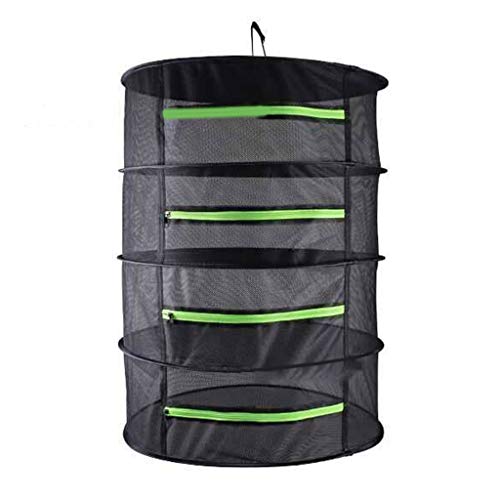 jojobasec Red de secado de hierbas de 4 capas plegable para colgar cestas de secado con cierre seco para brotes de plantas y flores