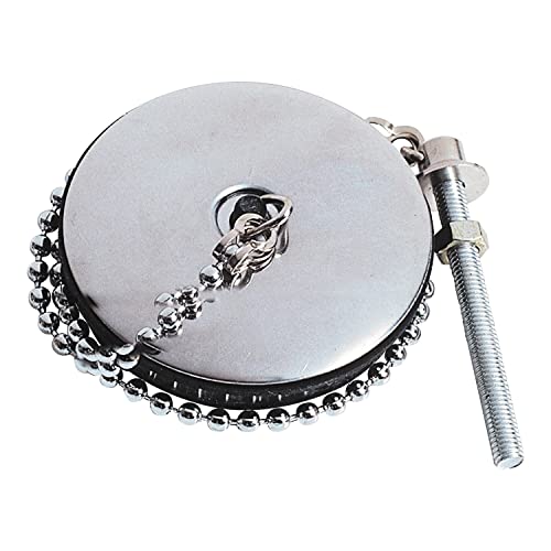 Wirquin 30724020 Bouchon D57 avec enjoliveur en métal et chaînette L300 mm pour évacuation, chromé