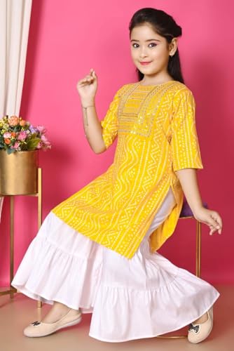 Image of Indian Traditional Dress for Baby Girl Kids Kurti and Sharara