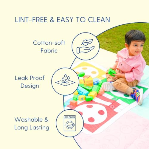 Image of Ludo Picnic Mat - 1.4m x 1.4m | Yoga & Kids mat | Non Toxic| Waterproof, Foldable & Lightweight Outdoor & Indoor Mat | Easy to Carry, Clean & Ideal for Park, Beach & Camping