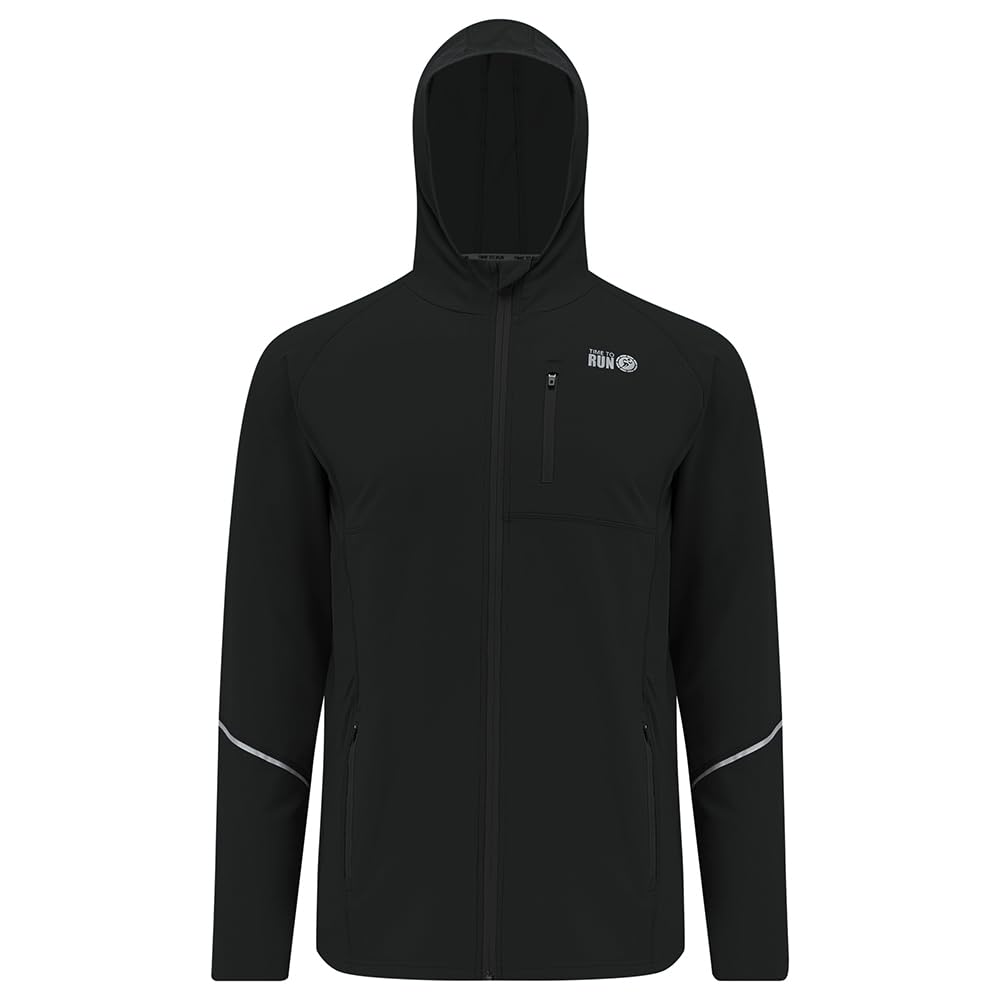 Thermo-Laufjacke für Herren mit Frontreißverschluss Kapuze Taschen