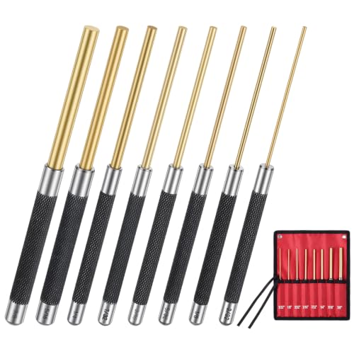 8 Pcs Brass Punch Set, 8'' Long, 8 Size, with Pouch