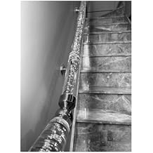 Clear Bubble Acrylic Handrail Kit, Lucite Transparent Staircase Handrail with Silver/Golden Brackets for Indoor Stair, Wall Mounted Railing Grab Bar Round Rod Hand RailsSilver bracket,120cm/4ft/47.2i